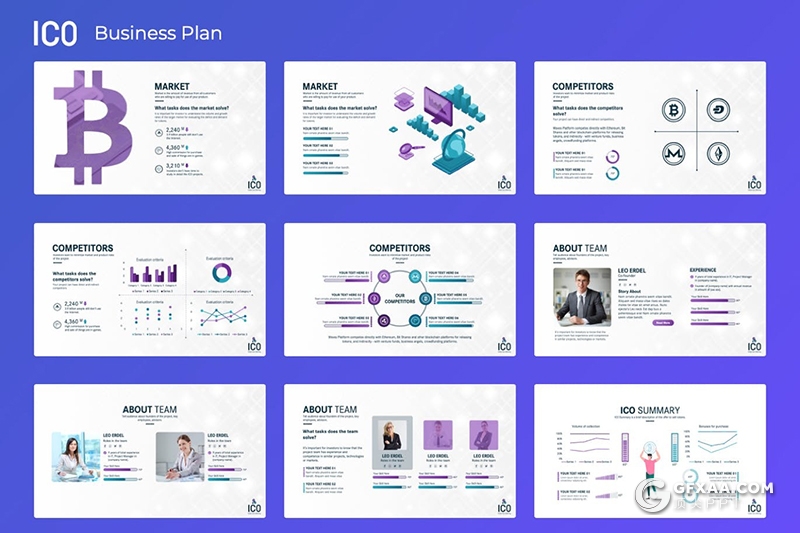 45页2.5D商务概念图形国外商务风格商业计划书PPT模板 - 顶尖PPT