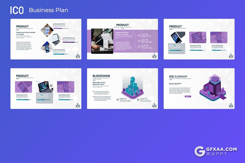 45页2.5D商务概念图形国外商务风格商业计划书PPT模板 - 顶尖PPT