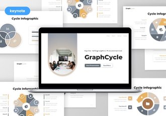 简约风格圆形关系图形keynote模板 - 顶尖PPT