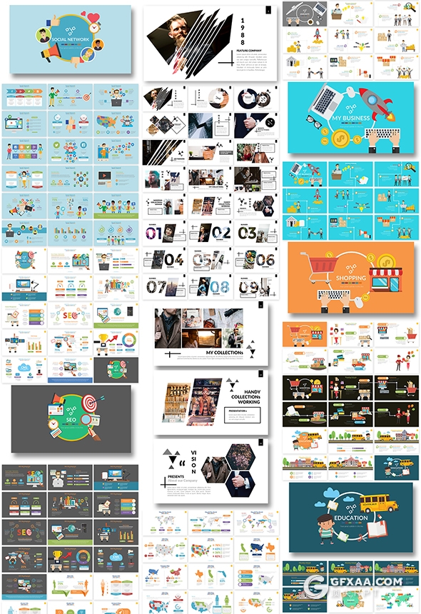 1330页国外大型商务全行业通用PPT模板1000个矢量图标 - 顶尖PPT