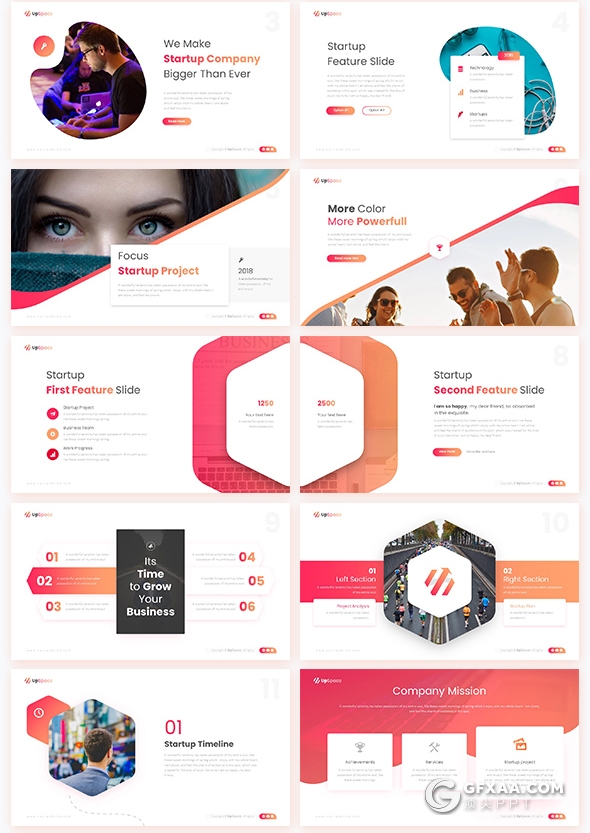 88页精美设计效果国外高端商务多用途PPT动画模板10种主题配色 - 顶尖PPT