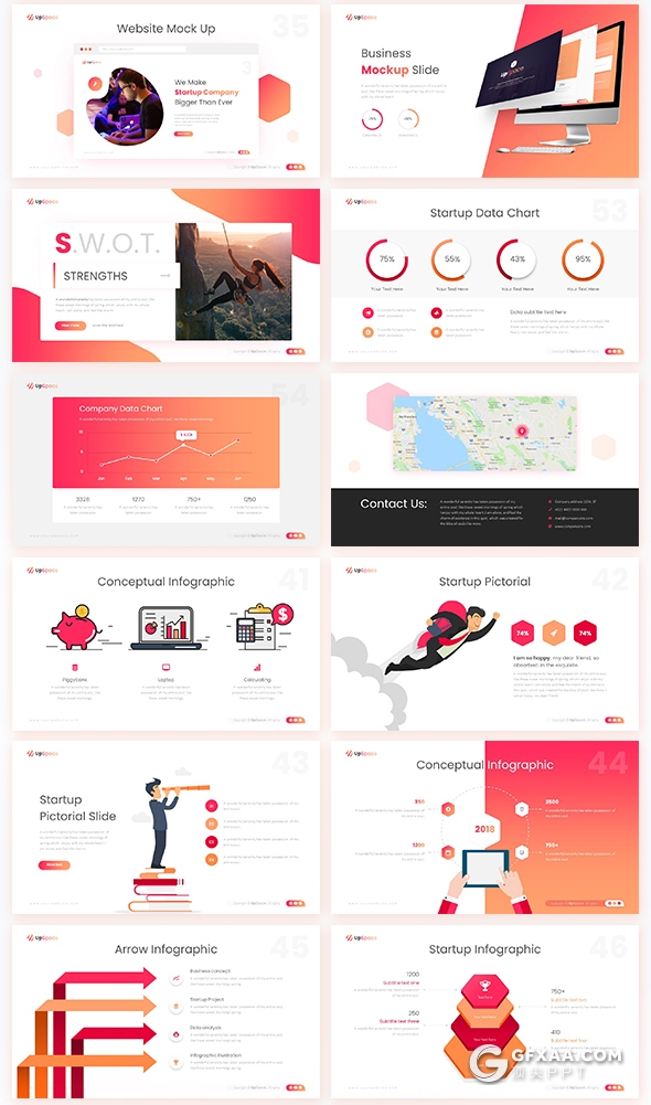 88页精美设计效果国外高端商务多用途PPT动画模板10种主题配色 - 顶尖PPT