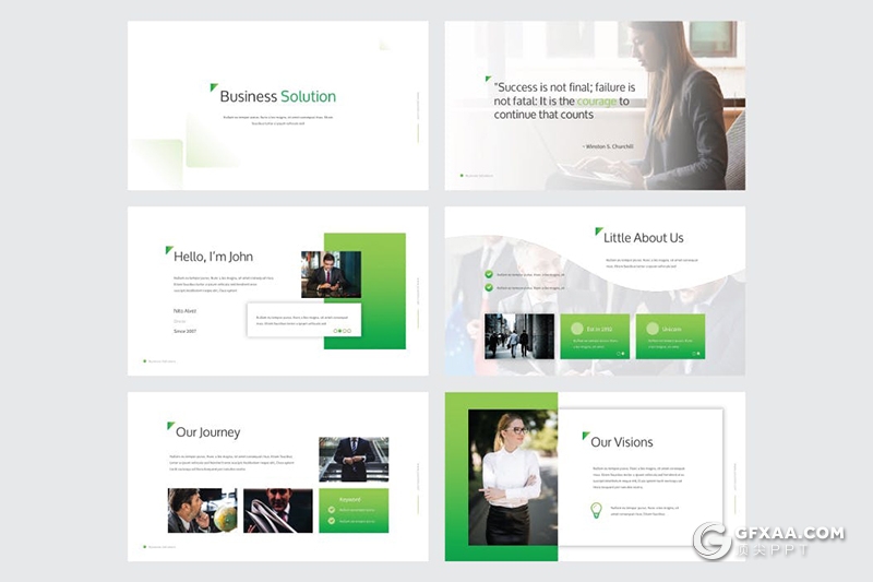 30页渐变配色企业介绍项目合作融资计划Google slides模板5种渐变配色 - 顶尖PPT