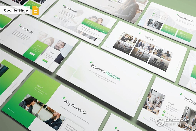 30页渐变配色企业介绍项目合作融资计划Google slides模板5种渐变配色 - 顶尖PPT