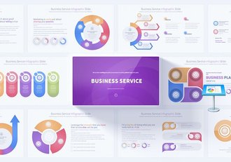 商务服务信息图形keynote模板 - 顶尖PPT