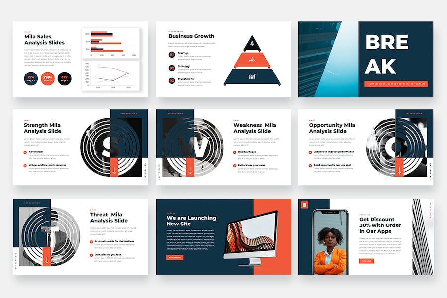 企业战略规划商业模式画布展示PPT模板 - 顶尖PPT