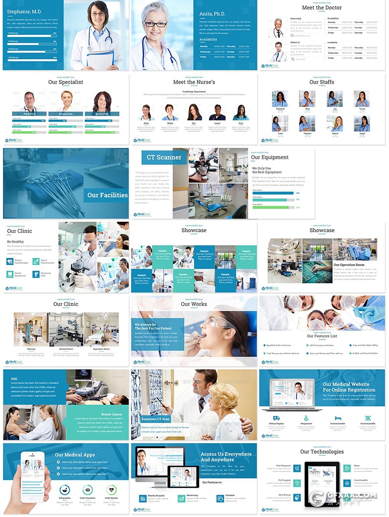 55页医学医疗研究生物化学研究行业通用PPT模板多种主题配色 - 顶尖PPT