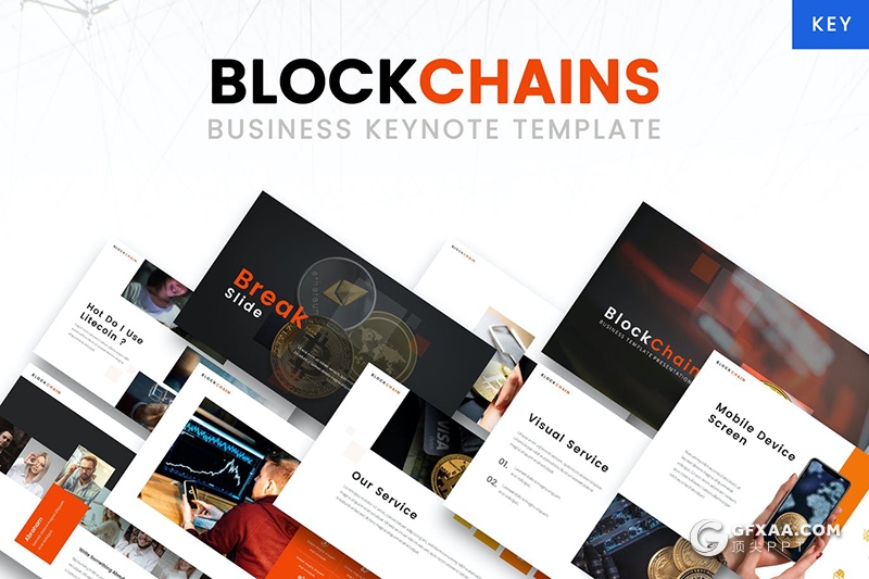 30页区块链技术介绍虚拟货币推广企业介绍宣传keynote模板 - 顶尖PPT