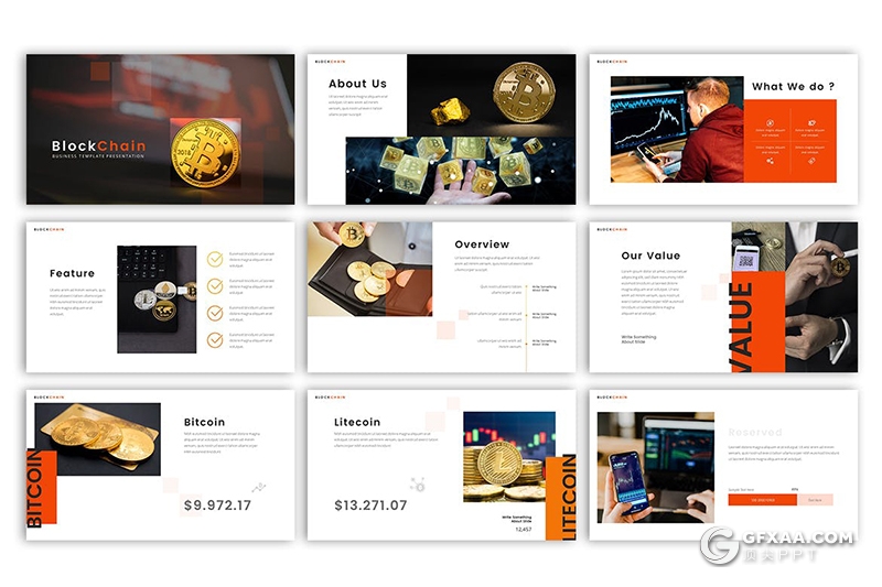 30页区块链技术介绍虚拟货币推广企业介绍宣传PPT模板 - 顶尖PPT