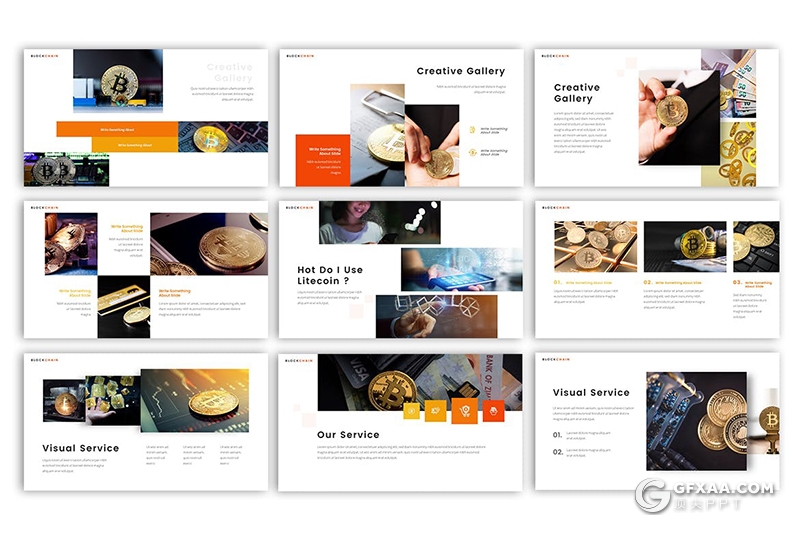 30页区块链技术介绍虚拟货币推广企业介绍宣传PPT模板 - 顶尖PPT