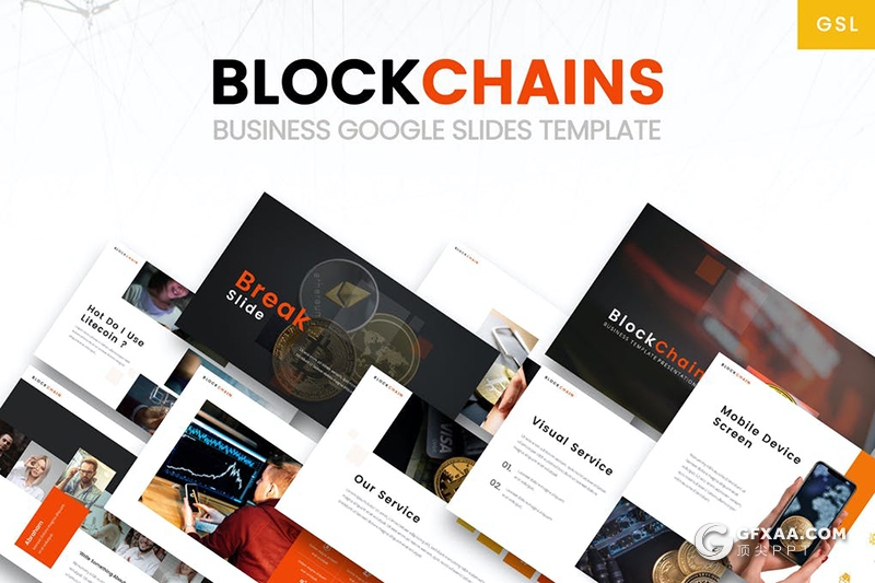 30页区块链技术介绍虚拟货币推广企业介绍宣传Google slides模板 - 顶尖PPT