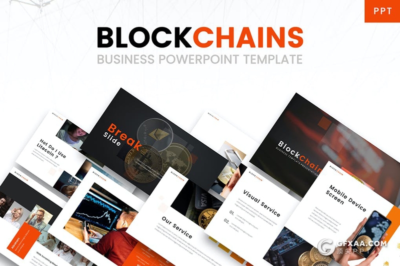 30页区块链技术介绍虚拟货币推广企业介绍宣传PPT模板 - 顶尖PPT