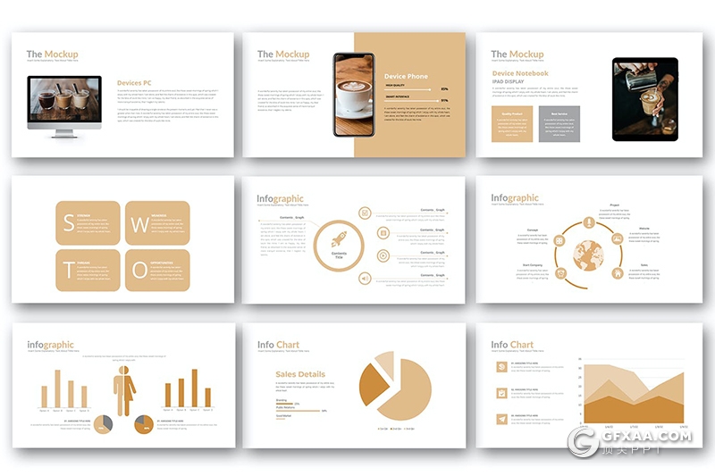 30页咖啡品牌介绍宣传咖啡行业分析调研keynote模板5种主题配色 - 顶尖PPT