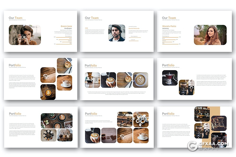 30页咖啡品牌介绍宣传咖啡行业分析调研keynote模板5种主题配色 - 顶尖PPT