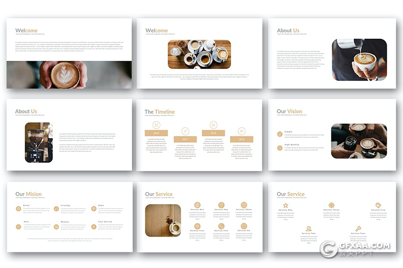 30页咖啡品牌介绍宣传咖啡行业分析调研keynote模板5种主题配色 - 顶尖PPT