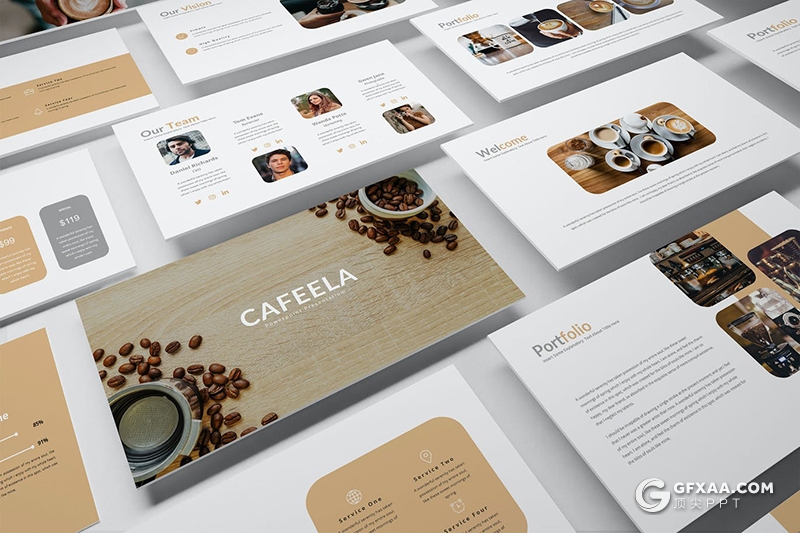 30页咖啡品牌介绍宣传咖啡行业分析调研keynote模板5种主题配色 - 顶尖PPT