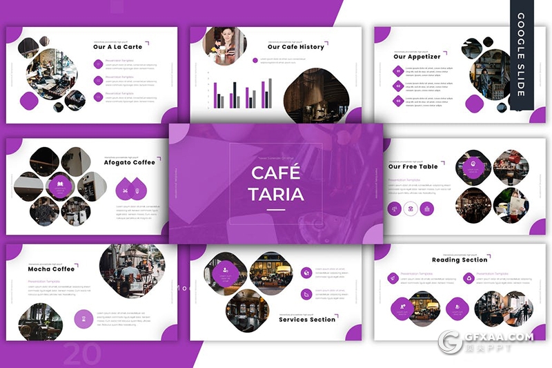 30页精美圆角矩形设计2020年终工作总结汇报Google slides模板5种主题配色 - 顶尖PPT