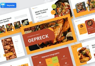 美食餐厅品牌推广宣传Keynote模板 - 顶尖PPT