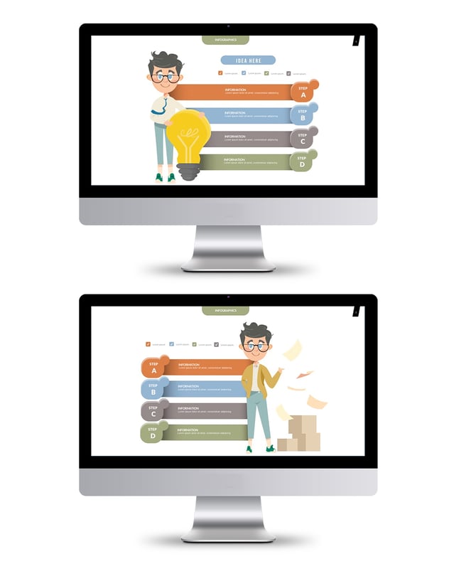 商务卡通人物插画信息图形PPT模板 - 顶尖PPT