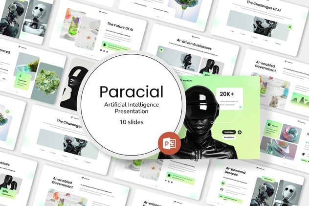AI人工智能论文Powerpoint模板 - 顶尖PPT