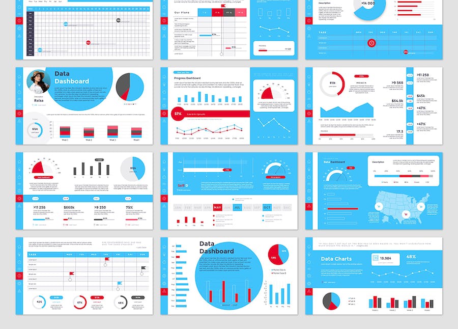 商务数据图形图表PPT模板 - 顶尖PPT