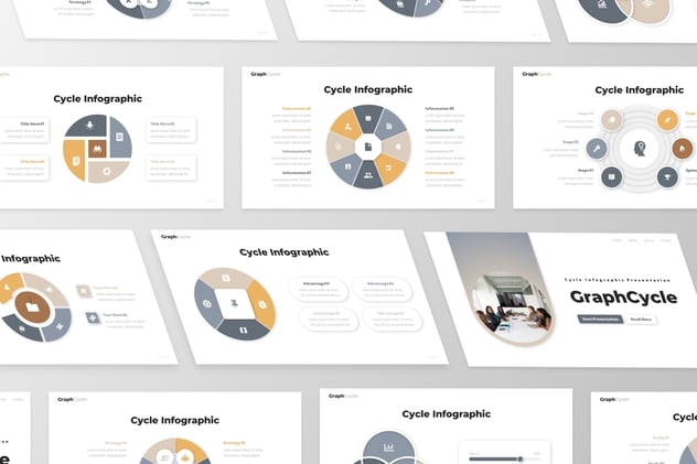 简约风格圆形关系图形keynote模板 - 顶尖PPT