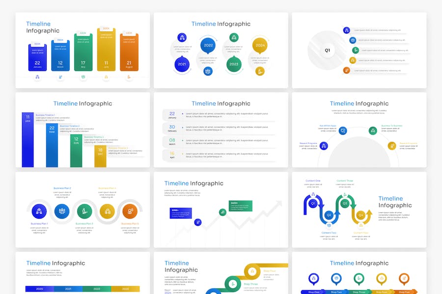 时间轴信息图表展示分析PPT模板 - 顶尖PPT