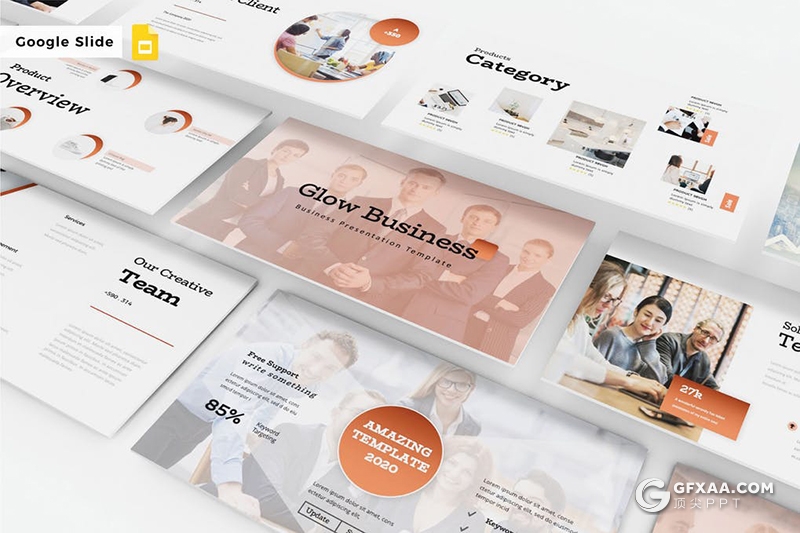 30页国外高端商务风格业务合作项目展示工作计划总结Google slides模板5种主题配色 - 顶尖PPT