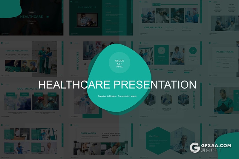 30页医生医学研究医疗健康PPT模板5种主题配色 - 顶尖PPT