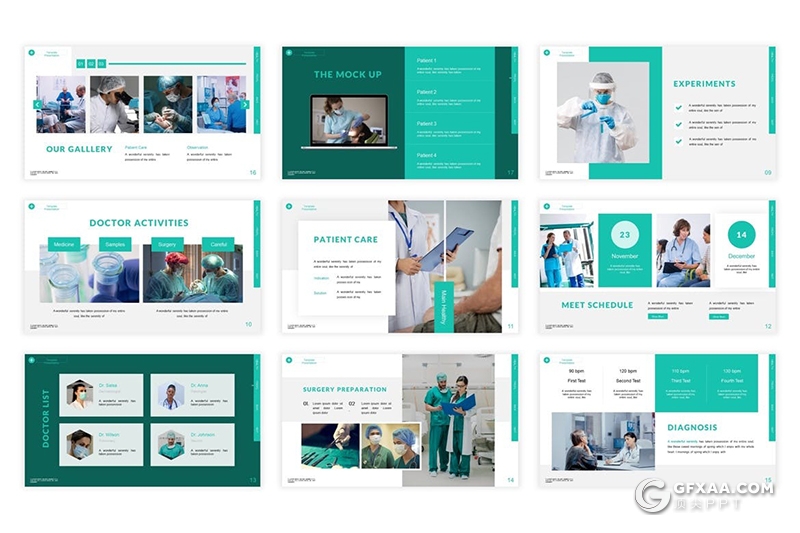 30页医生医学研究医疗健康PPT模板5种主题配色 - 顶尖PPT
