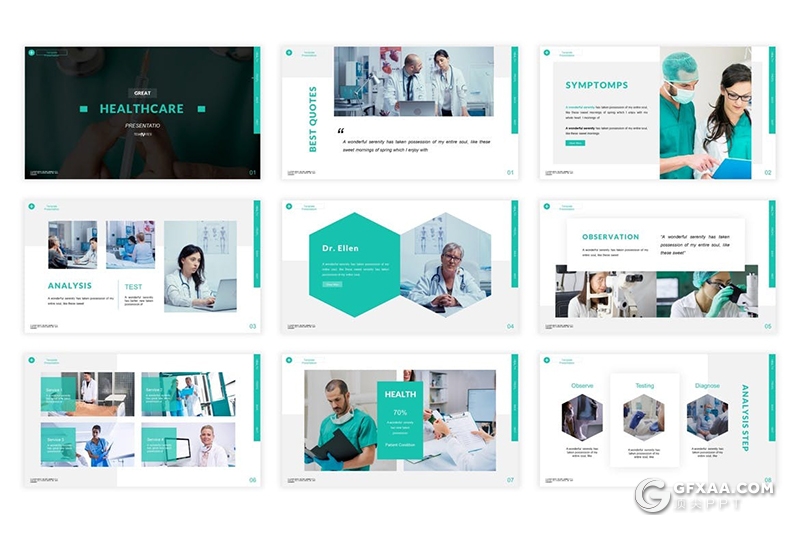 30页医生医学研究医疗健康PPT模板5种主题配色 - 顶尖PPT