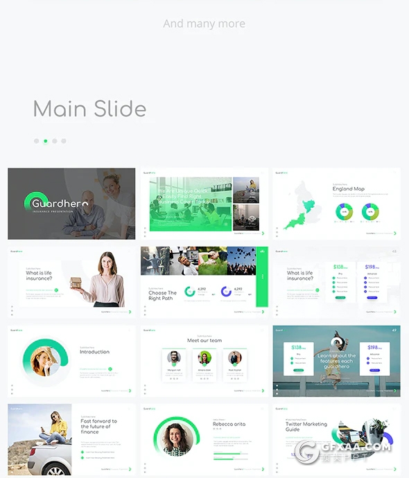 80页商业人身保险宣传介绍保险项目展示PPT模板10种主题配色 - 顶尖PPT