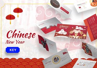 30页红色喜庆中国传统节日鼠年春节新年介绍宣传keynote模板 - 顶尖PPT