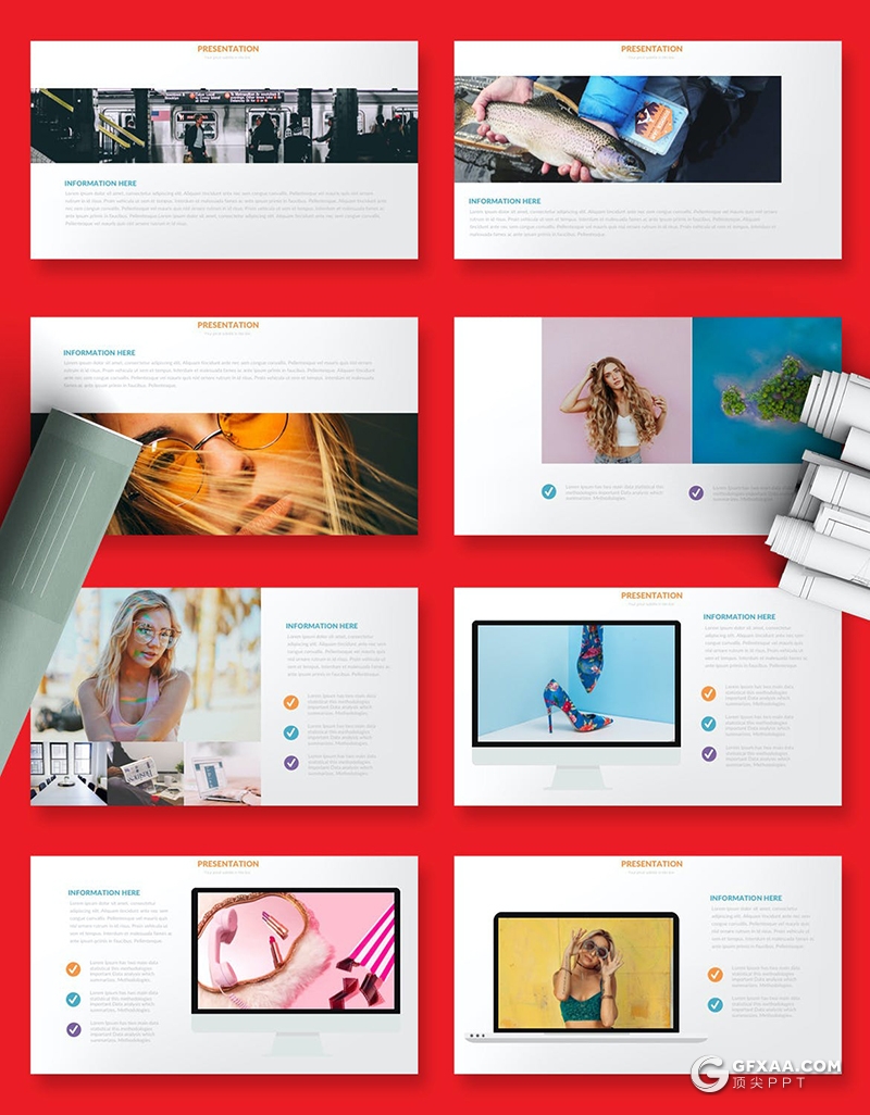 38页创意动物剪影图片占位符图文搭配设计PPT模板 - 顶尖PPT