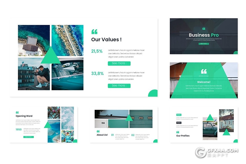 30页国外简约图形设计商务工作计划总结欧美商务keynote模板5种主题配色 - 顶尖PPT