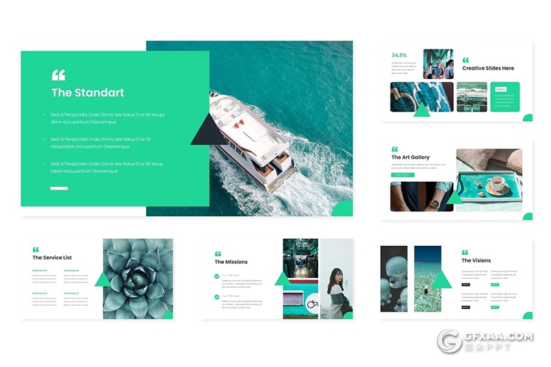 30页国外简约图形设计商务工作计划总结欧美商务keynote模板5种主题配色 - 顶尖PPT