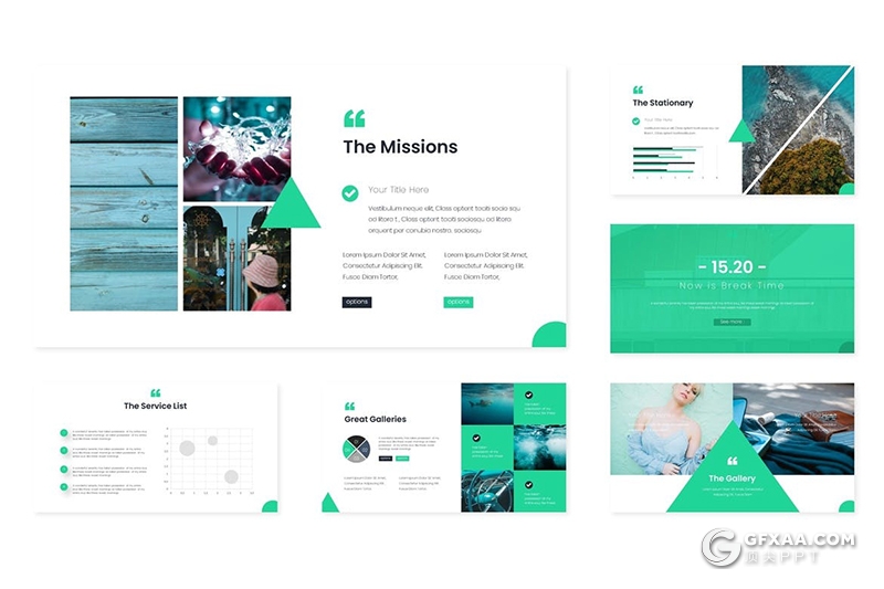 30页国外简约图形设计商务工作计划总结欧美商务keynote模板5种主题配色 - 顶尖PPT