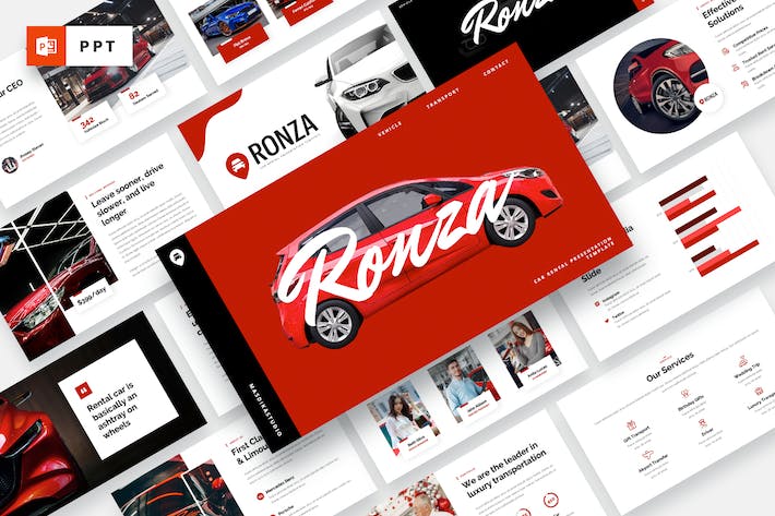 汽车租赁行业业务展示PPT模板 - 顶尖PPT