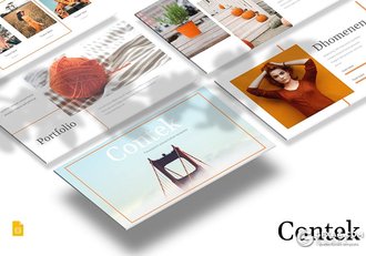 30页极简风格文艺小清新时尚流行Google slides模板5种主题配色 - 顶尖PPT