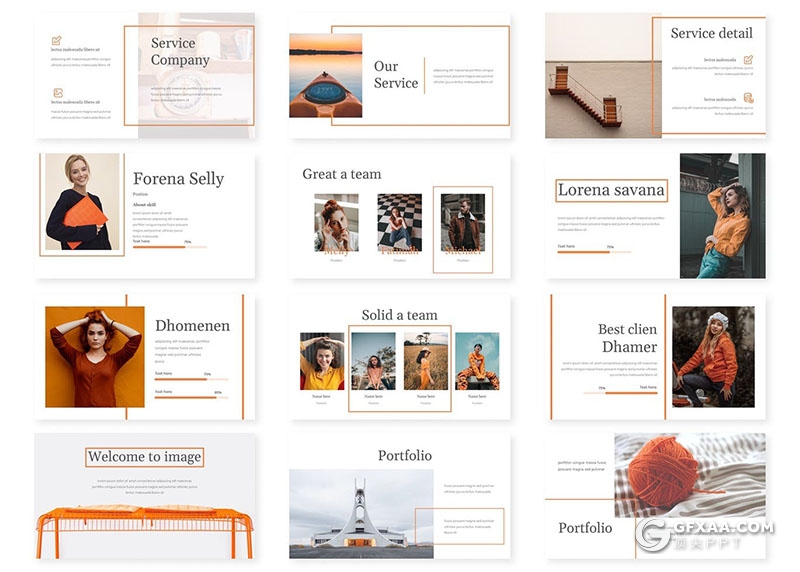 30页极简风格文艺小清新时尚流行PPT模板5种主题配色 - 顶尖PPT