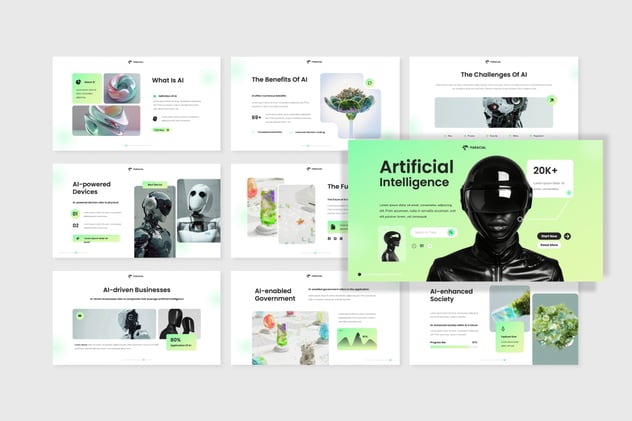 AI人工智能论文Powerpoint模板 - 顶尖PPT