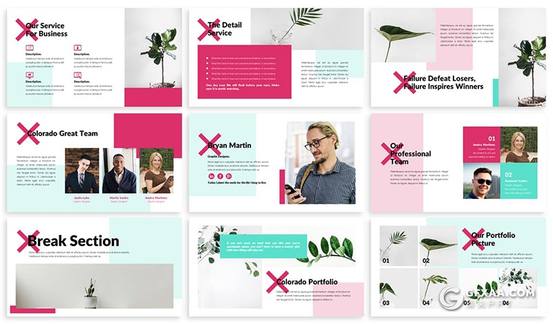 30页时尚流行极简风格PPT模板 - 顶尖PPT