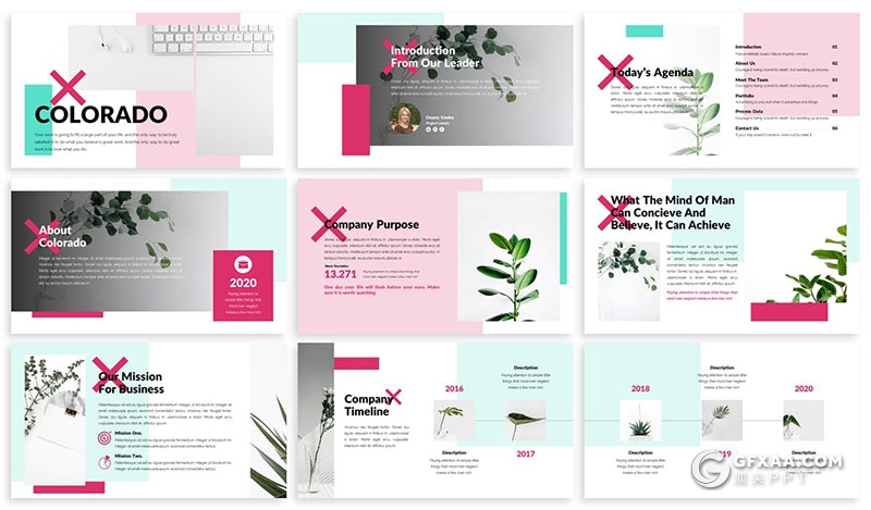 30页时尚流行极简风格PPT模板 - 顶尖PPT