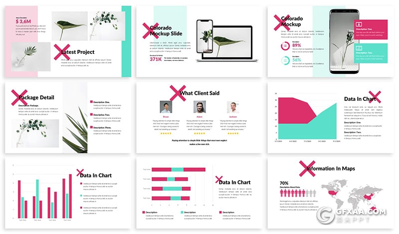 30页时尚流行极简风格PPT模板 - 顶尖PPT