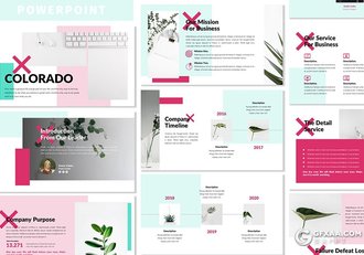 30页时尚流行极简风格PPT模板 - 顶尖PPT