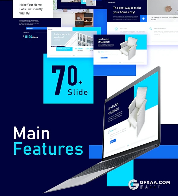 70页国外精美设计风格商务公司企业介绍工作汇报总结PPT模板11种主题配色 - 顶尖PPT