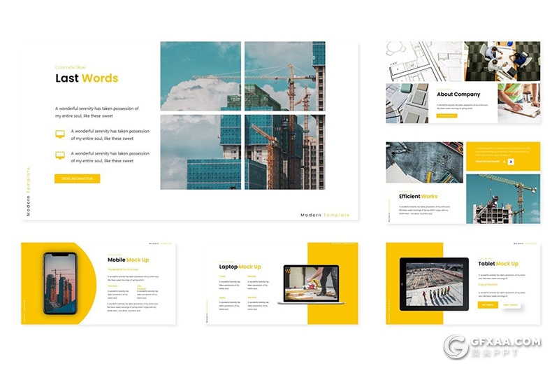 30页创意建筑工程行业工作汇报企业介绍多用途keynote模板5种主题配色 - 顶尖PPT