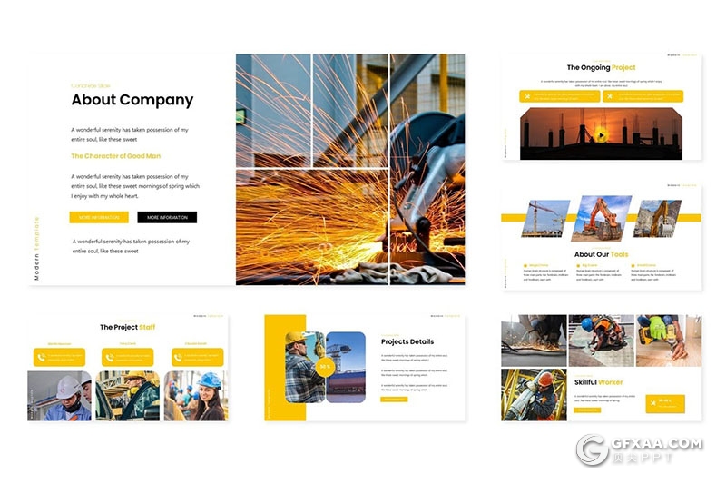 30页创意建筑工程行业工作汇报企业介绍多用途keynote模板5种主题配色 - 顶尖PPT