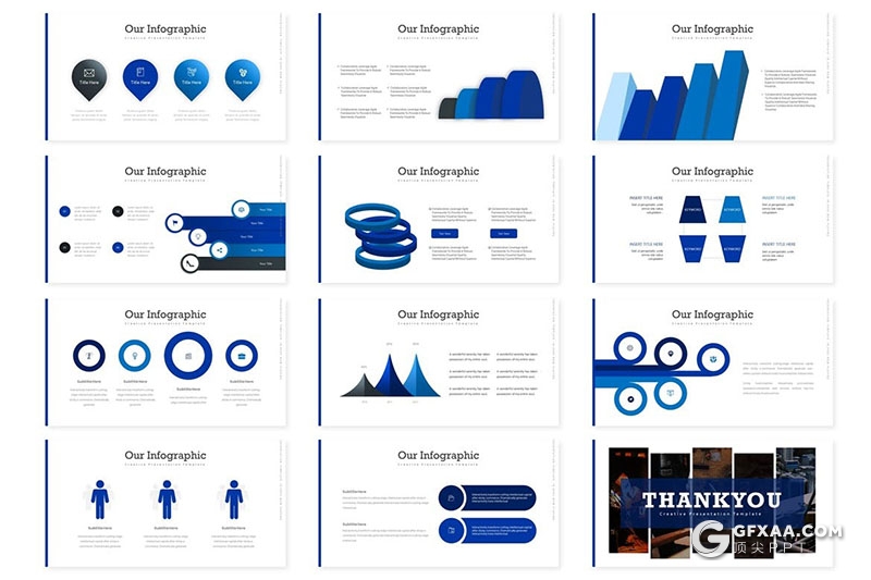 30页创意三角形版本设计企业介绍工程建筑多用途PPT模板5种主题配色 - 顶尖PPT