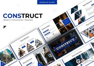 30页创意三角形版本设计企业介绍工程建筑多用途Google slides模板5种主题配色 - 顶尖PPT